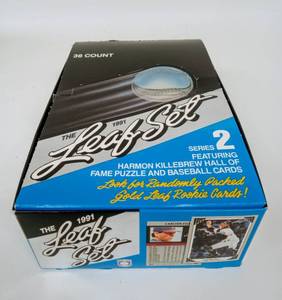 lot 79 image: Vintage Box of Unopened LEAF SET Series 2 MLB Baseball Card Packs