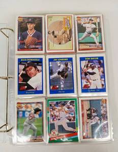lot 61 image: Massive Album of Vintage Sports Cards Including Baseball Cards, Error Cards, a Signed Basketball Card and 8 x 10 Photos