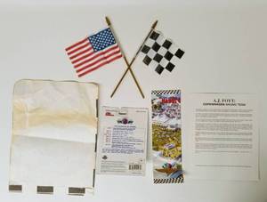 lot 38 image: Vintage Collection of INDY 500 and NASCAR Racing Souvenirs Including Steve Kinder Diecast Car & A.J. Foyt Signed 8 x 10 Photo