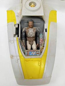 lot 107 image: Vintage Pair of KENNER STAR WARS Y-Wing Fighter Toy Vehicles with Luke Skywalker, R2D2 and Lando Calrissian