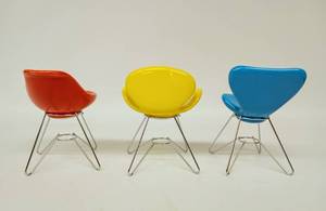 lot 113 image: Three Vintage ACCOUTREMENTS Miniature Mid-Century Modern Space Age Chairs