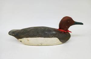 lot 189 image: Vintage Duck Decoy with Red Ribbon