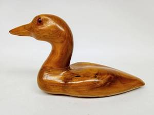 lot 214 image: Vintage Hand-Carved Wooden Duck Decoy - Signed Phil Langarde