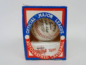 lot 269 image: Vintage Signed 80s Minnesota Twins MLB Baseball by AUTOGRAPHED BALL CO.