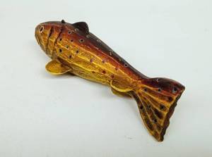 lot 272 image: Vintage Hand-Carved Wood Trout