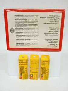 lot 298 image: Vintage BUSCH N Scale Model Railroad Trees with Three BRAWA Light Poles