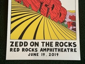lot 41 image: Vintage Limited Edition 2019 Zedd on the Rocks Poster  Zedd Red Rocks Amphitheater