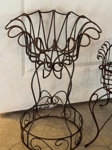 lot 168 image: Two Decorative Metal Plant Stands