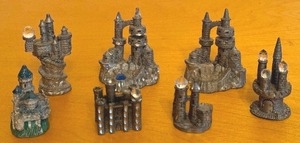 lot 132 image: Miniature Collectible Pewter Castle Figurines