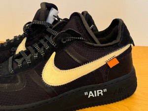 lot 120 image: Vintage Nike Air Force 1 Leather Trainers  Off White Air Force One Black  Off White af1