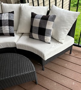 lot 57 image: Curved Patio Sofa and Table