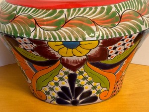 lot 84 image: Beautiful Decorative Mexican Pottery Planter