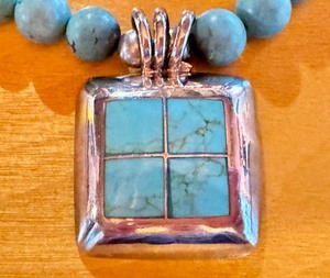 lot 76 image: Sterling Silver and Turquoise Necklace
