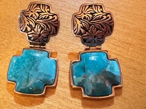 lot 77 image: Barse Sterling Silver and Turquoise Earrings