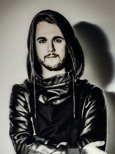 lot 140 image: Portrait Black and White Metal Print