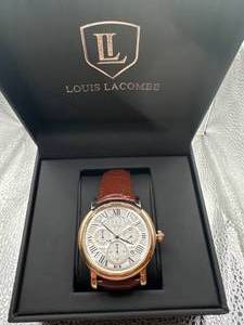 lot 13 image: Brand New Louis Lacombe Multi Function Roman Numeral Watch $534 Retail