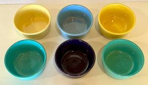 lot 25 image: Fiestaware Lot of 6 Large Bowls 6 - Various Colors - Vintage Fiesta Brand China Dinnerware