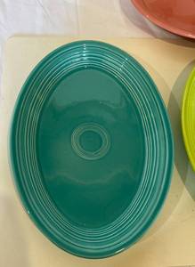 lot 26 image: Fiestaware - 4 Large Oval Fiesta Platter 13.5 - Various Colors - Vintage Fiesta Brand China Dinnerware