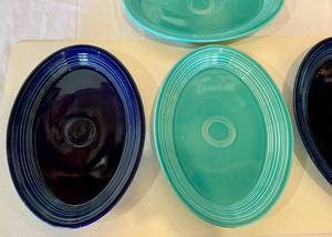 lot 27 image: Fiestaware -4 Large Oval Fiesta Platter 13.5 - Various Colors - Vintage Fiesta Brand China Dinnerware