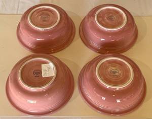 lot 29 image: Fiestaware - 4 Large Fiesta Bowls 8.5 - Pink - Vintage Fiesta Brand China Dinnerware