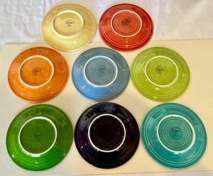 lot 31 image: Fiestaware - 8 Small Fiesta Plates 7.25  - Various Colors - Vintage Fiesta Brand China Dinnerware