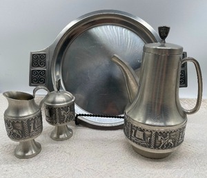 Norway Pewter Norsk Tinn Pewter Tea Coffee Set