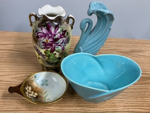 Made in Japan 9  Floral Porcelain Vase and Misc.