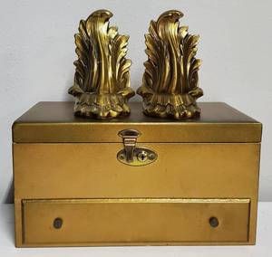 Brass Bookends and Jewelry Box