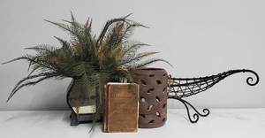 Metal Scrollwork Bowl and Decor