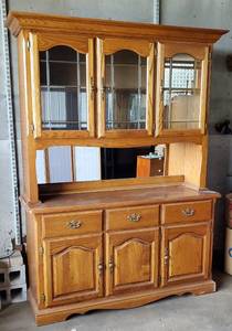 Two Piece Hutch Mirrored Back