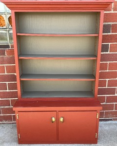 Red and Gray Rustic Hutch