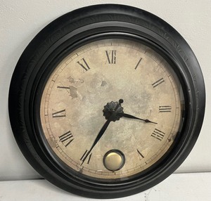 Oversized Wall Clock Metal Frame Burnished Bronze