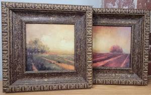 Wall Art Pair Fields Fall Colors Very Nice Frames