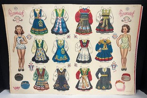 Norweigan Paper Dolls, Rosemaling, Made in Norway Dish