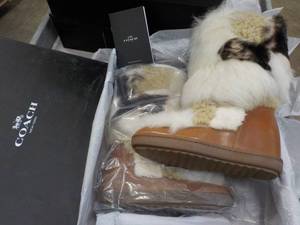 lot 43 image: Coach New Natural Multi Saddle Boots Womens Size 7