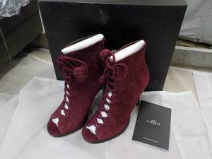 lot 47 image: New Coach Lena Lux Suede Burgundy Shoes size 5m