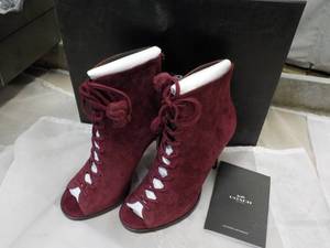 lot 48 image: New Coach Lena Lux Suede Burgundy Shoes size 5m