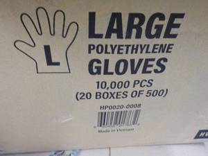 lot 83 image: 10,000 Polyethylene Gloves size Large