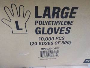 lot 84 image: 10,000 Polyethylene Gloves size Large