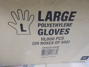 lot 86 image: 10,000 Polyethylene Gloves size Large