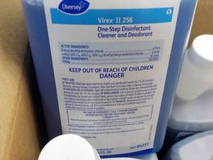 lot 87 image: 6 qt Bottles Diversey Virex II 256 One Step Disinfectant Cleaner and Deodorant