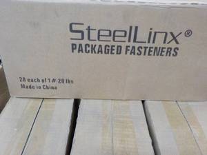 lot 184 image: 20 x 1 lb. Containers Steel Linx Packaged Fasteners #6 x 1 18 Phillips Bugle Head Fine Thread Black Phosphate Sharp Point