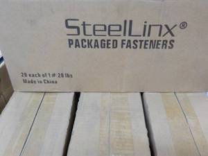 lot 185 image: 20 x 1 lb. Containers Steel Linx Packaged Fasteners #6 x 1 18 Phillips Bugle Head Fine Thread Black Phosphate Sharp Point