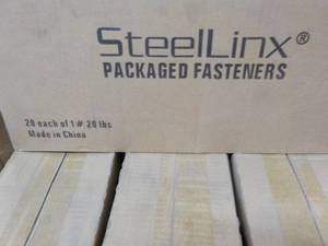 lot 186 image: 20 x 1 lb. Containers Steel Linx Packaged Fasteners #6 x 1 18 Phillips Bugle Head Fine Thread Black Phosphate Sharp Point
