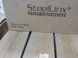 lot 187 image: 20 x 1 lb. Containers Steel Linx Packaged Fasteners #6 x 1 18 Phillips Bugle Head Fine Thread Black Phosphate Sharp Point