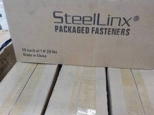 lot 188 image: 20 x 1 lb. Containers Steel Linx Packaged Fasteners #6 x 1 18 Phillips Bugle Head Fine Thread Black Phosphate Sharp Point