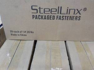 lot 189 image: 20 x 1 lb. Containers Steel Linx Packaged Fasteners #6 x 1 18 Phillips Bugle Head Fine Thread Black Phosphate Sharp Point