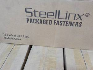 lot 190 image: 20 x 1 lb. Containers Steel Linx Packaged Fasteners #6 x 1 18 Phillips Bugle Head Fine Thread Black Phosphate Sharp Point