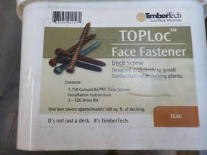 lot 195 image: Timber Tech Toploc Face Fastener Deck Screws Teak - covers 500 sq ft