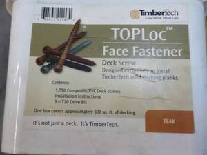 lot 196 image: Timber Tech Toploc Face Fastener Deck Screws Teak - covers 500 sq ft